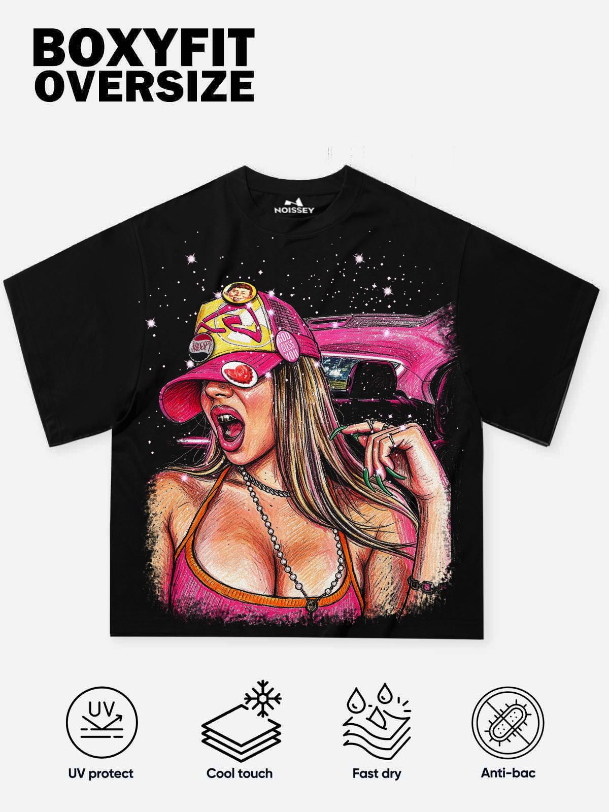 Starlit Girl Oniks Siyah Unisex Tişört