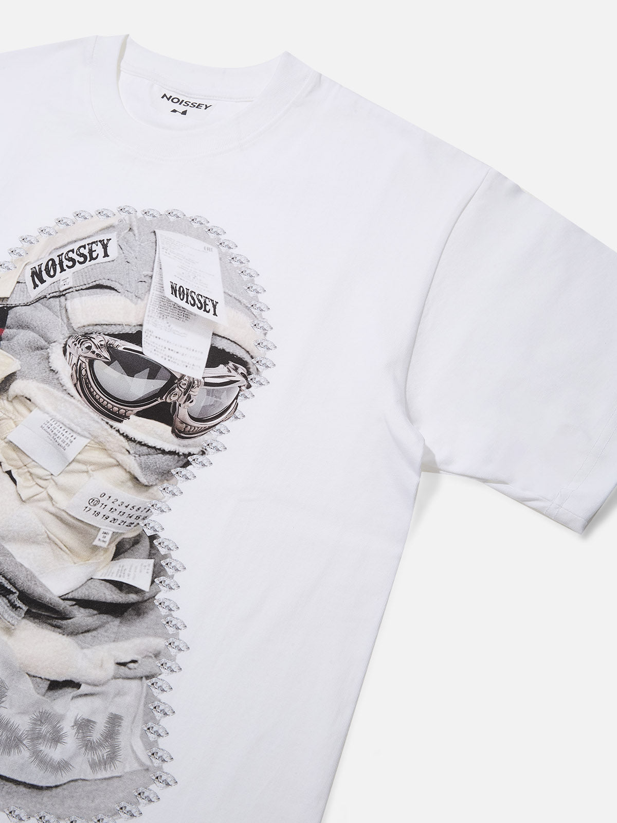 Motion Back Maske Kolaj Beyaz Unisex Tişört