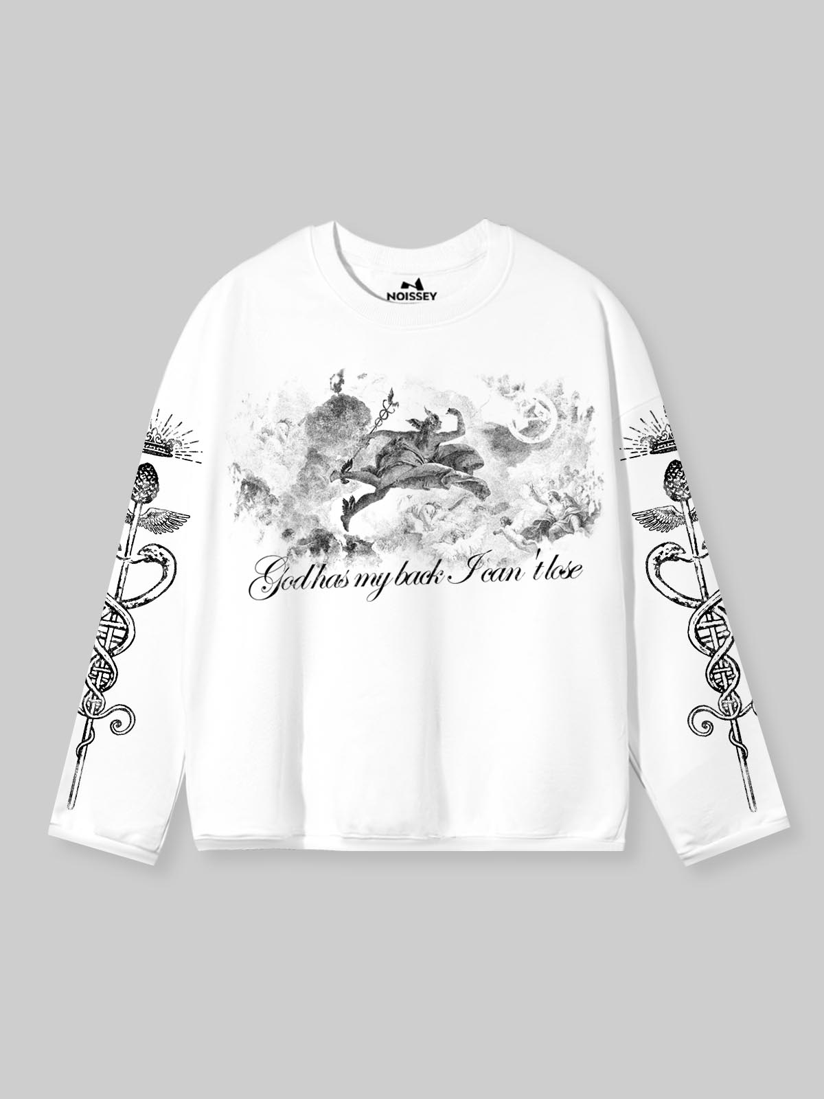 Divine Herald Beyaz Unisex Uzun Kollu Tişört