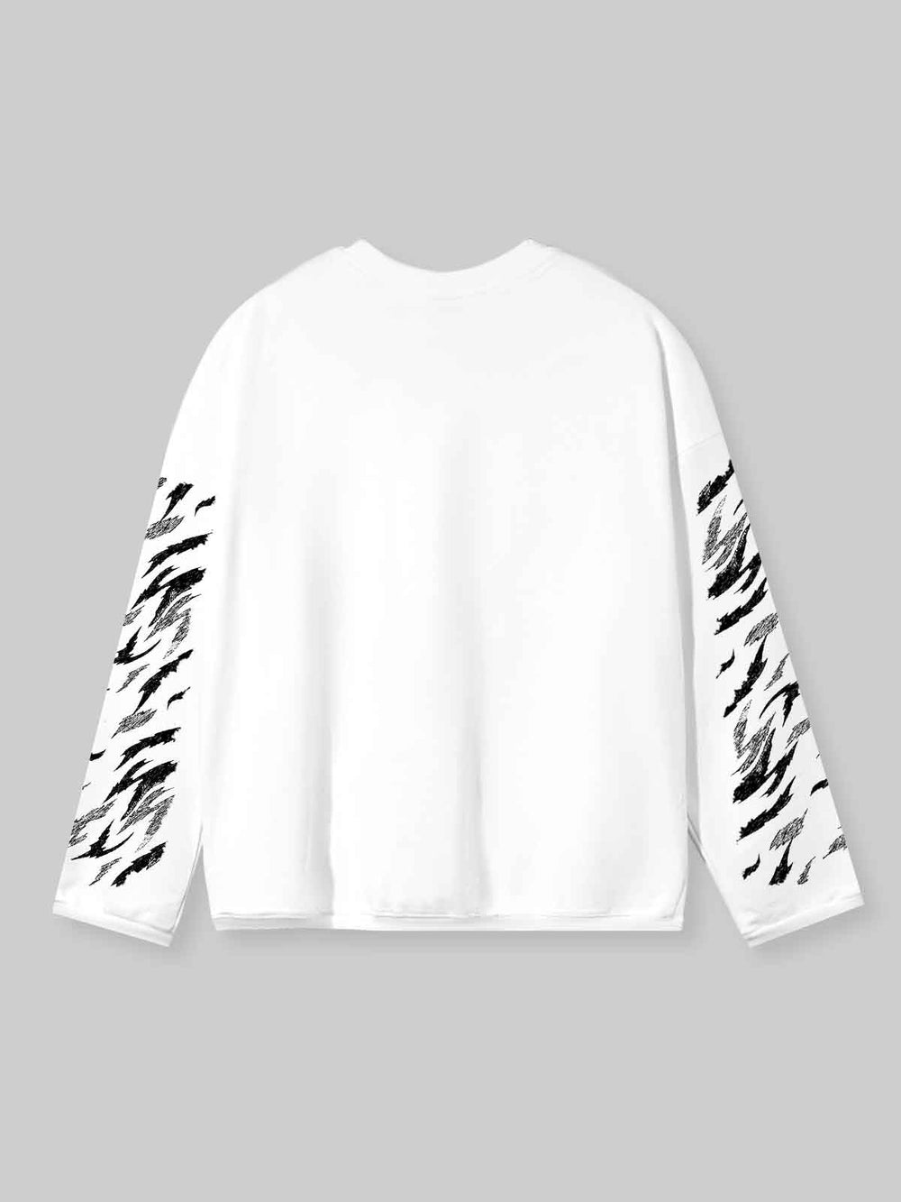 Beyaz Kaplan Unisex Uzun Kollu Tişört