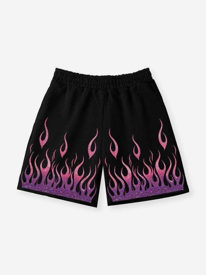 Neon Embers Siyah Unisex Şort