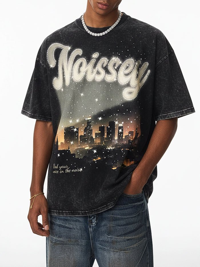 City Lights Siyah Unisex Tişört