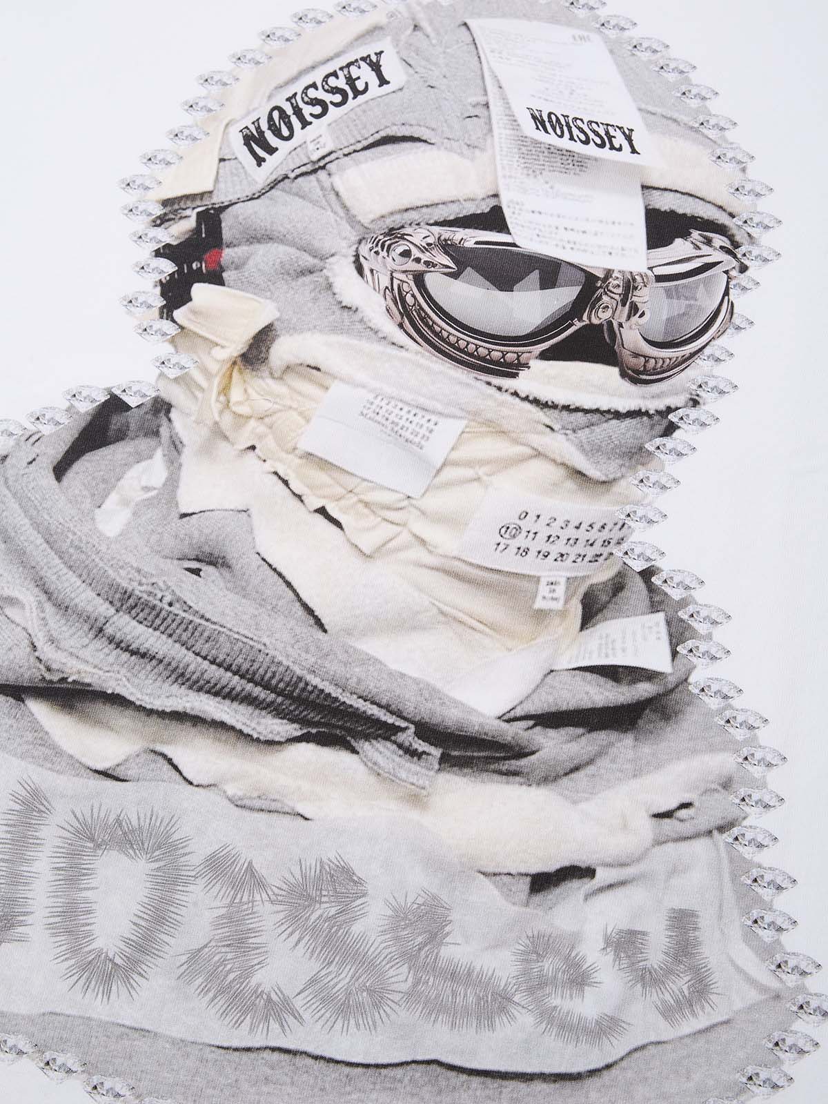 Motion Back Maske Kolaj Beyaz Unisex Tişört