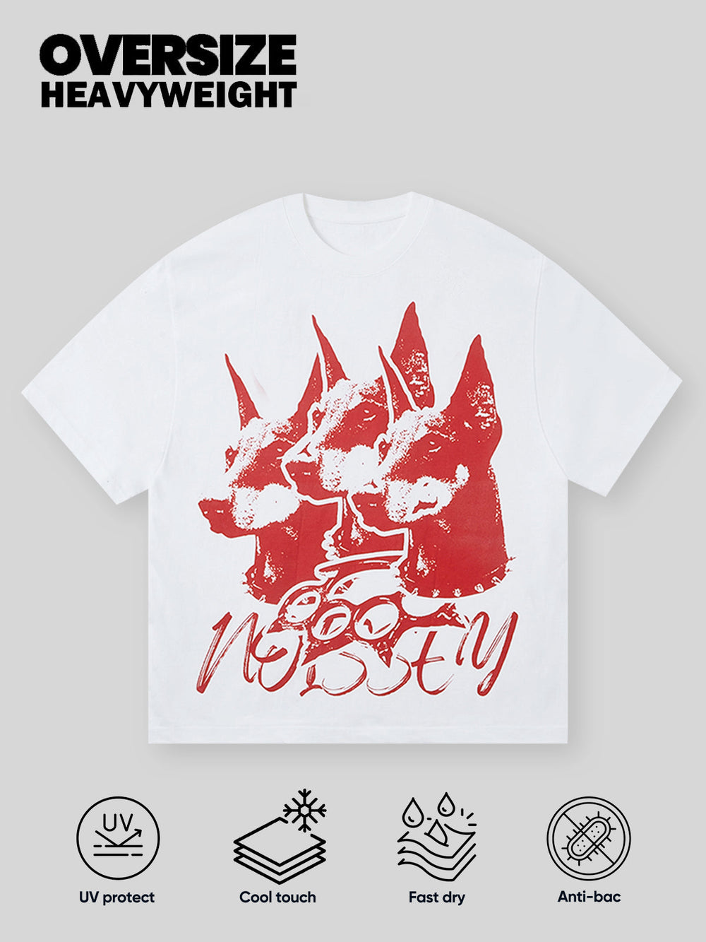 Motion Back Üçlü Doberman Kırmızı Unisex Tişört