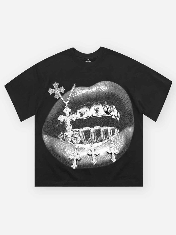 Vintage Haç Grillz Unisex Tişört