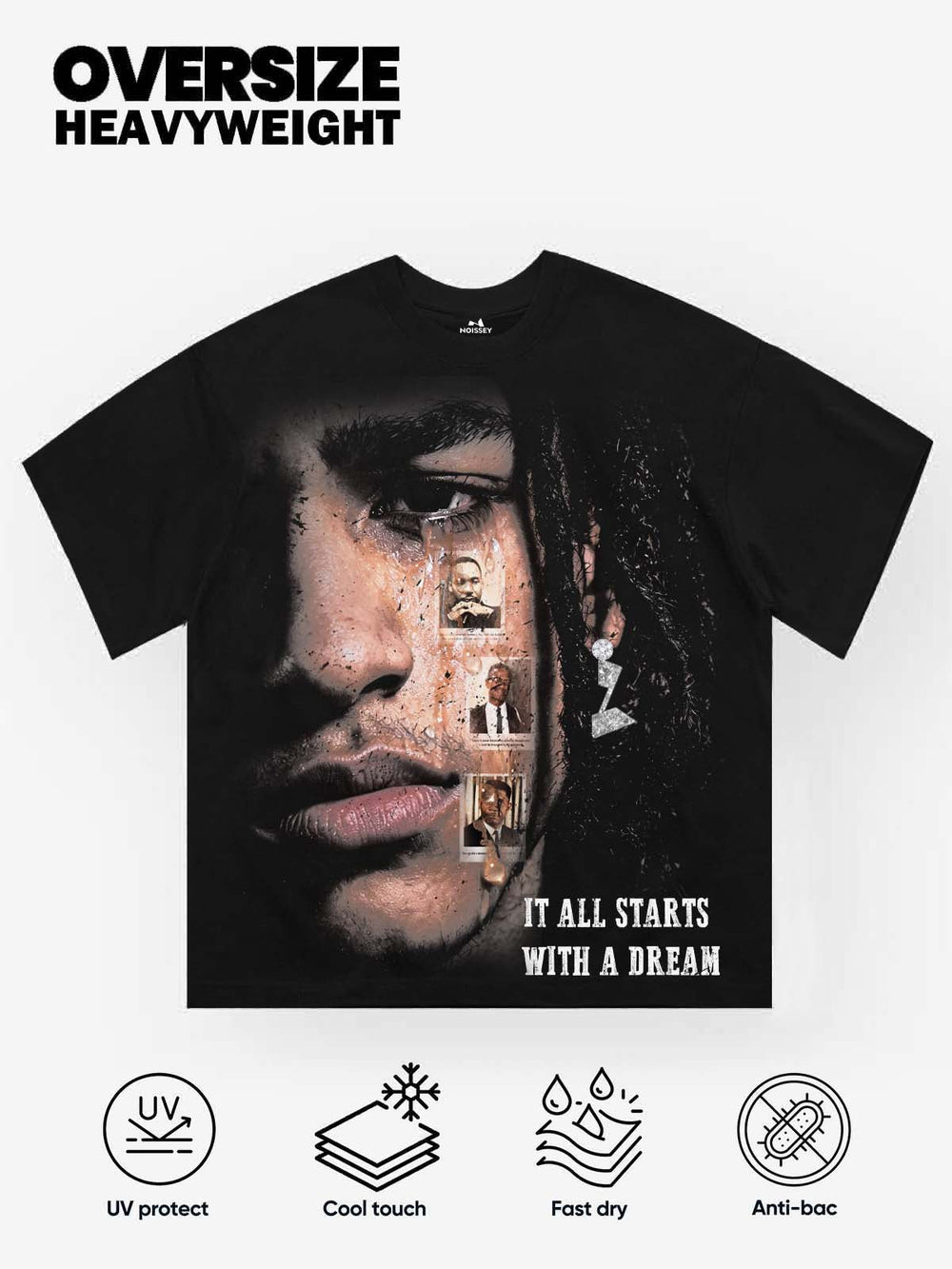 It All Starts With A Dream Siyah Unisex Tişört