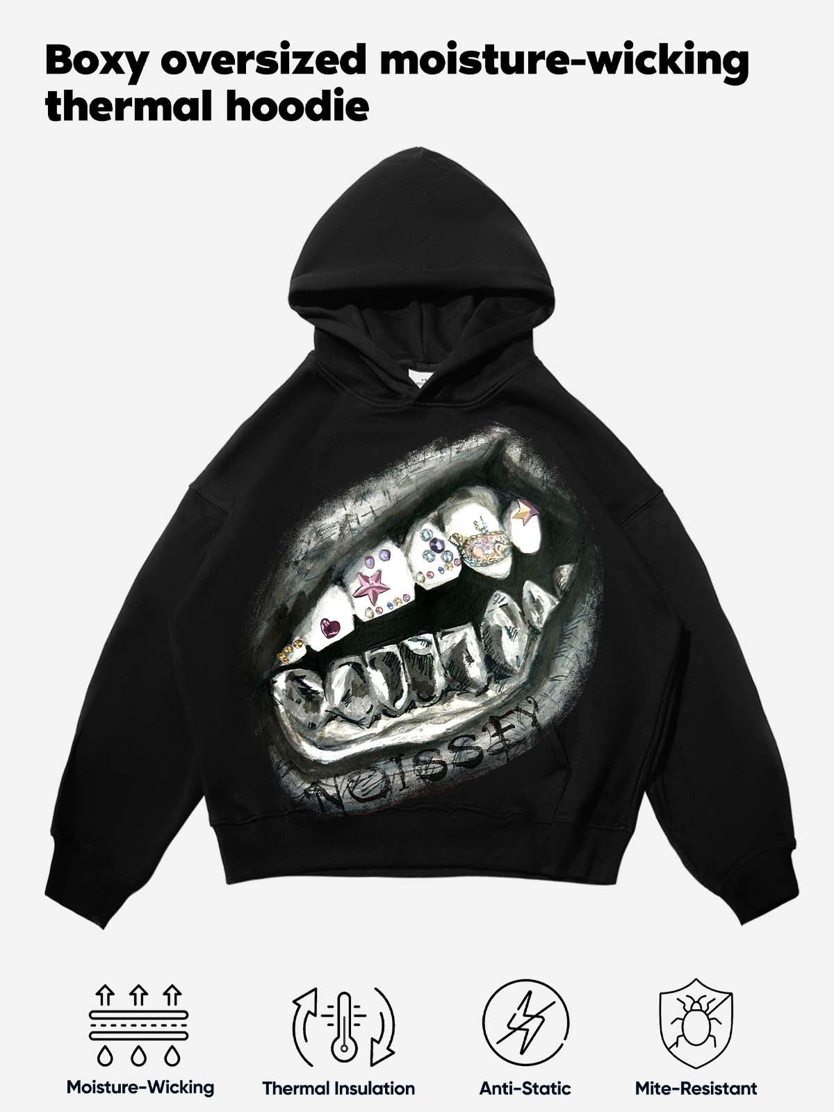 Kalem Çizimi Grillz Unisex Kapüşonlu Sweatshirt