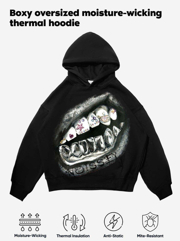 Kalem Çizimi Grillz Unisex Kapüşonlu Sweatshirt
