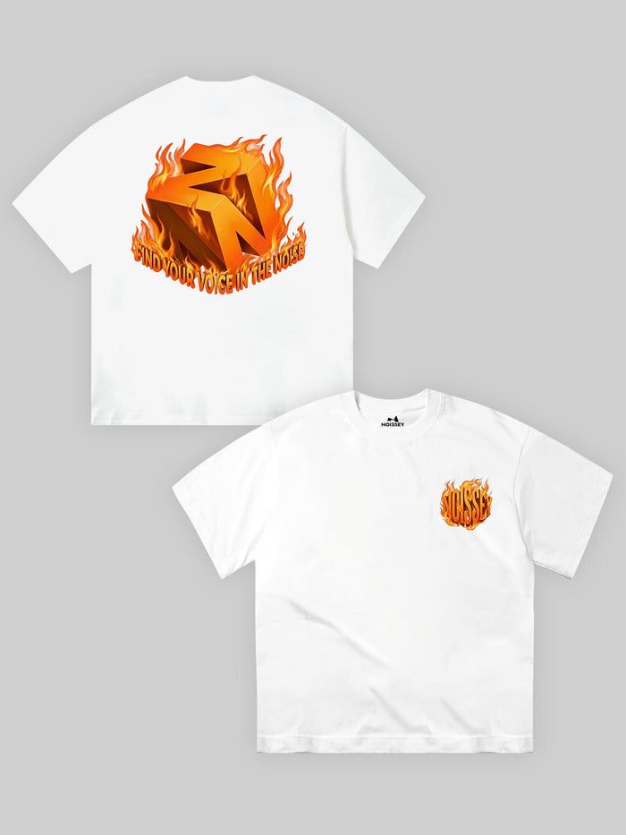 Flame Core Beyaz Unisex Tişört