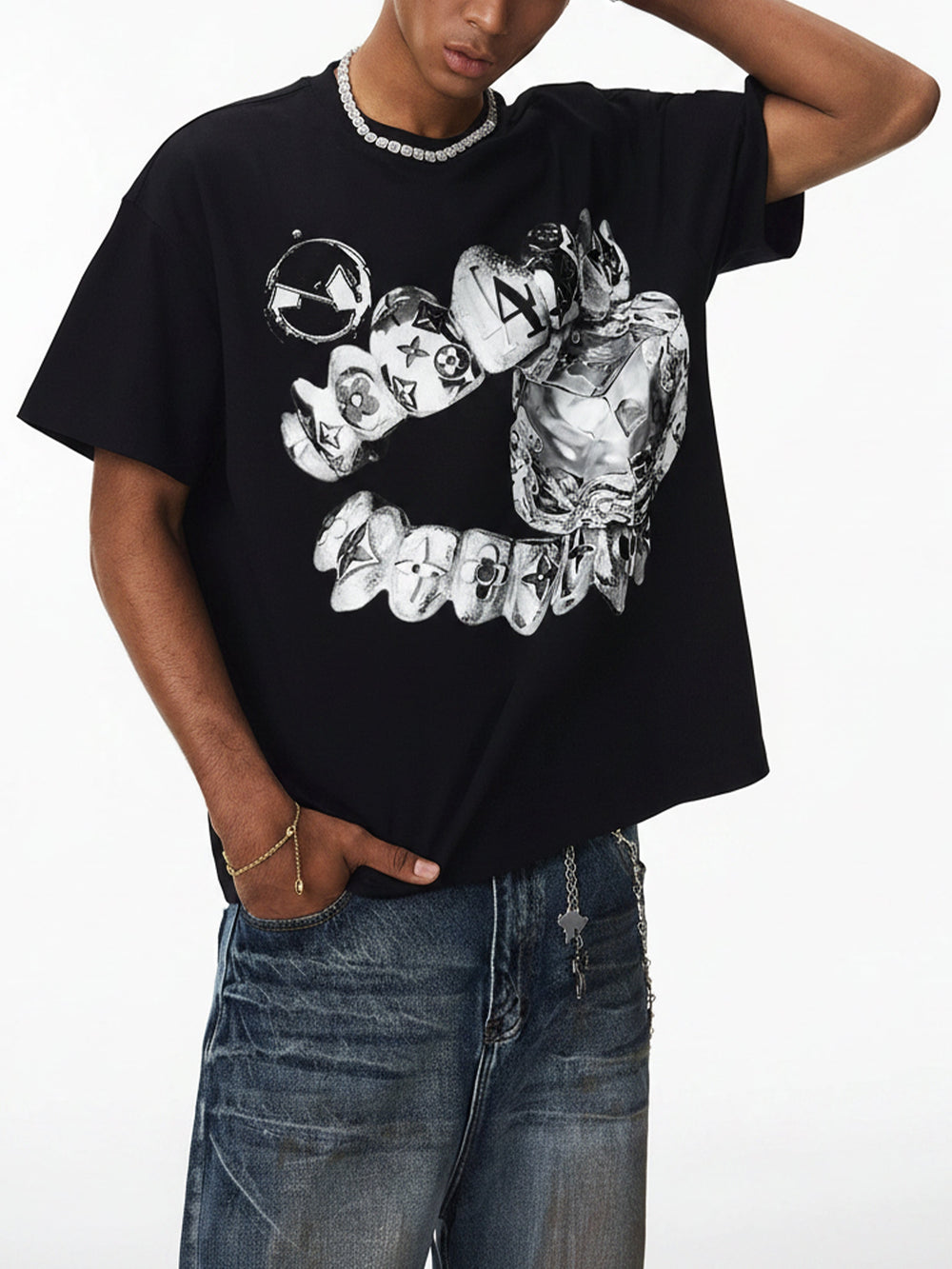 Liquid Chrome Siyah Unisex Tişört