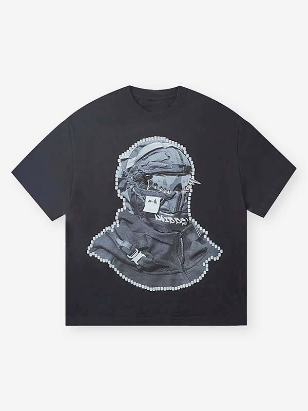 Motion Back Siyah Kolaj Unisex Tişört