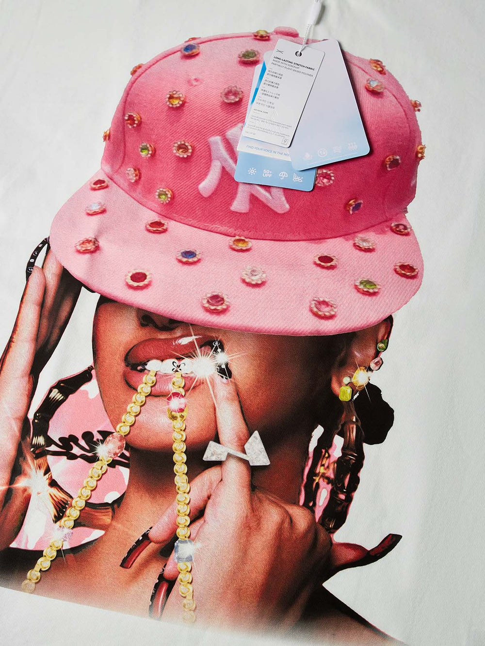 Pink Diamond-Hat Girl Beyaz Unisex Tişört