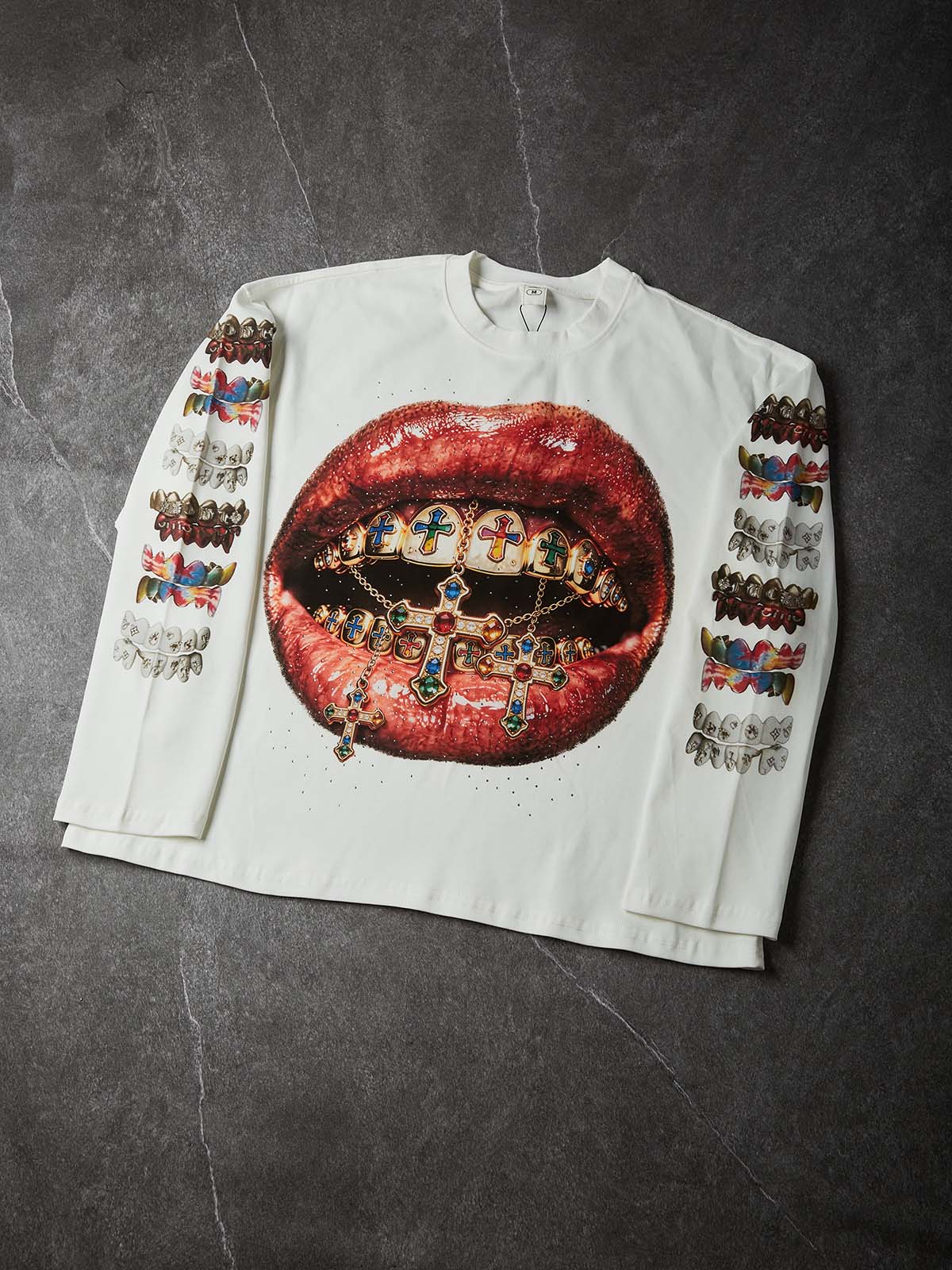 Gemstone Grillz Unisex Uzun Kollu Tişört