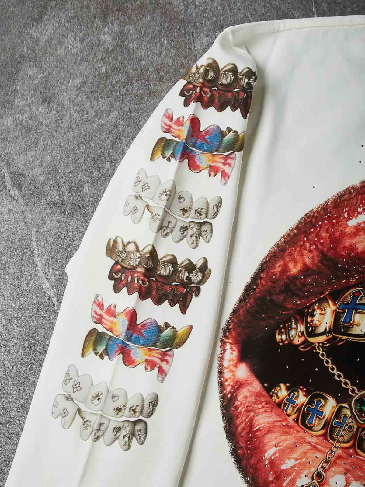 Gemstone Grillz Unisex Uzun Kollu Tişört