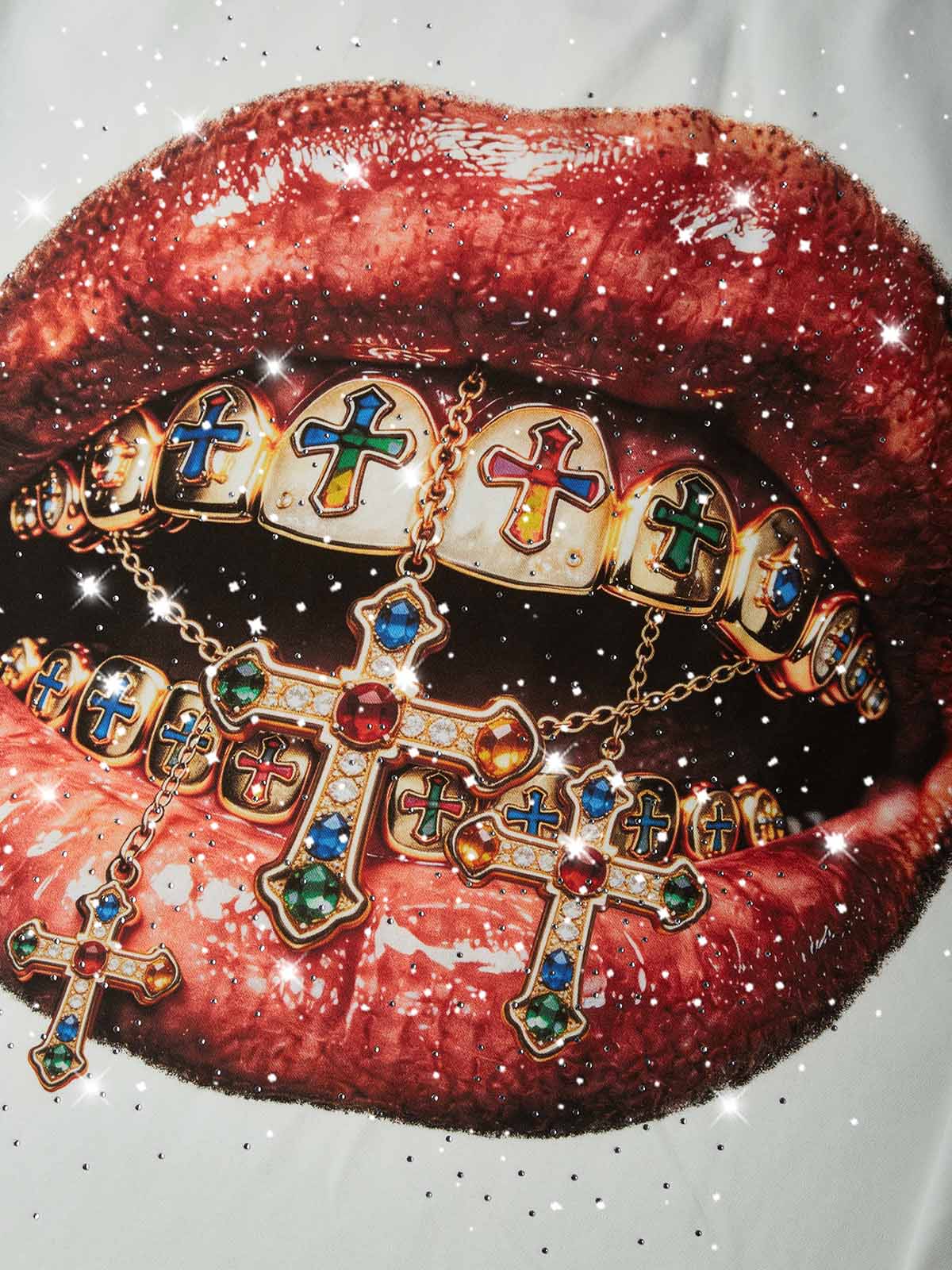 Gemstone Grillz Unisex Uzun Kollu Tişört
