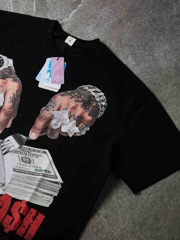 Cash Apology Siyah Unisex Tişört