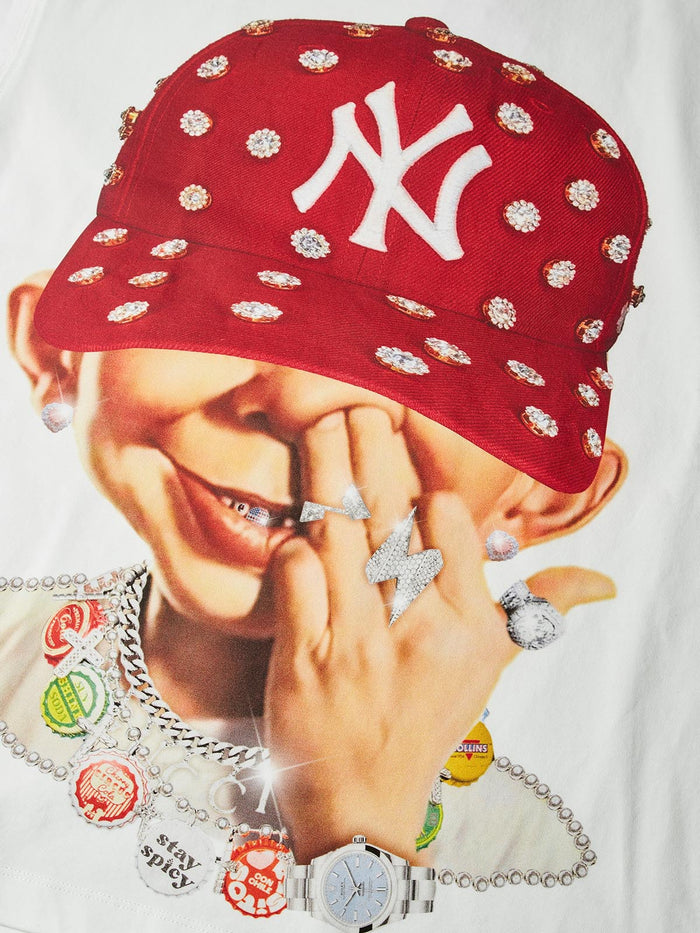 Bad Boy Red Snapback Beyaz Unisex Tişört