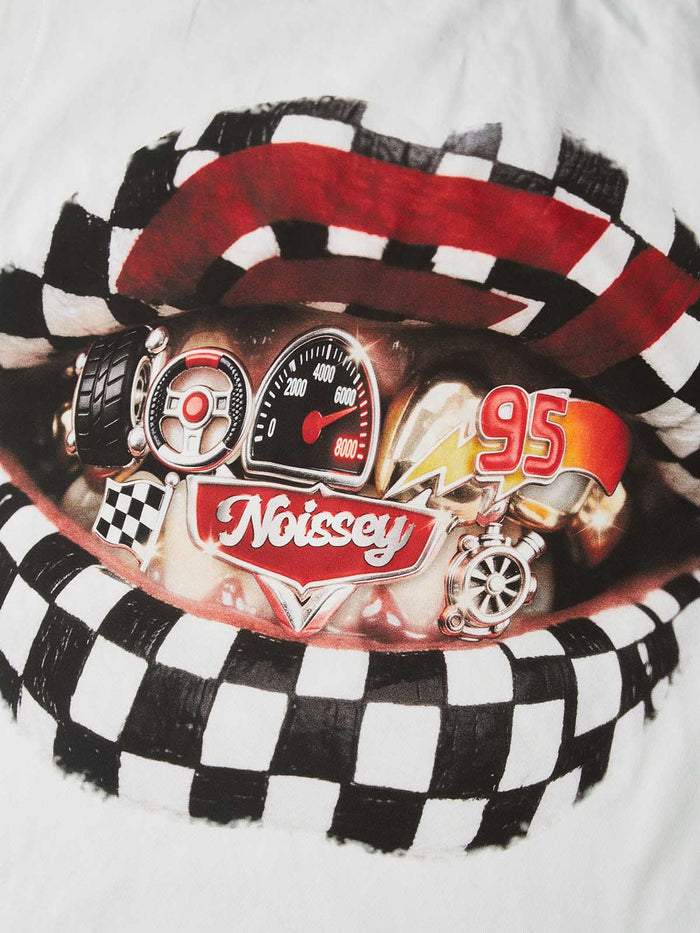 Checkered Racing Lips Beyaz Unisex Atlet