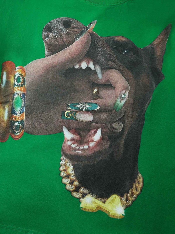 Cyber Doberman Yeşil Unisex Uzun Kollu Tişört