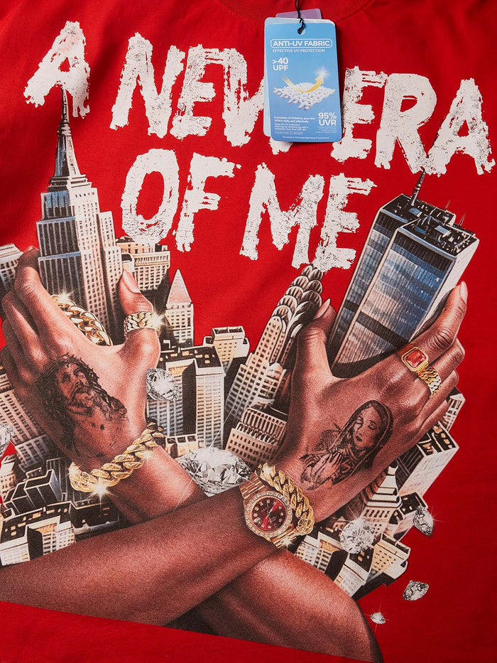 A New Era Of Me Kırmızı Unisex Uzun Kollu Tişört