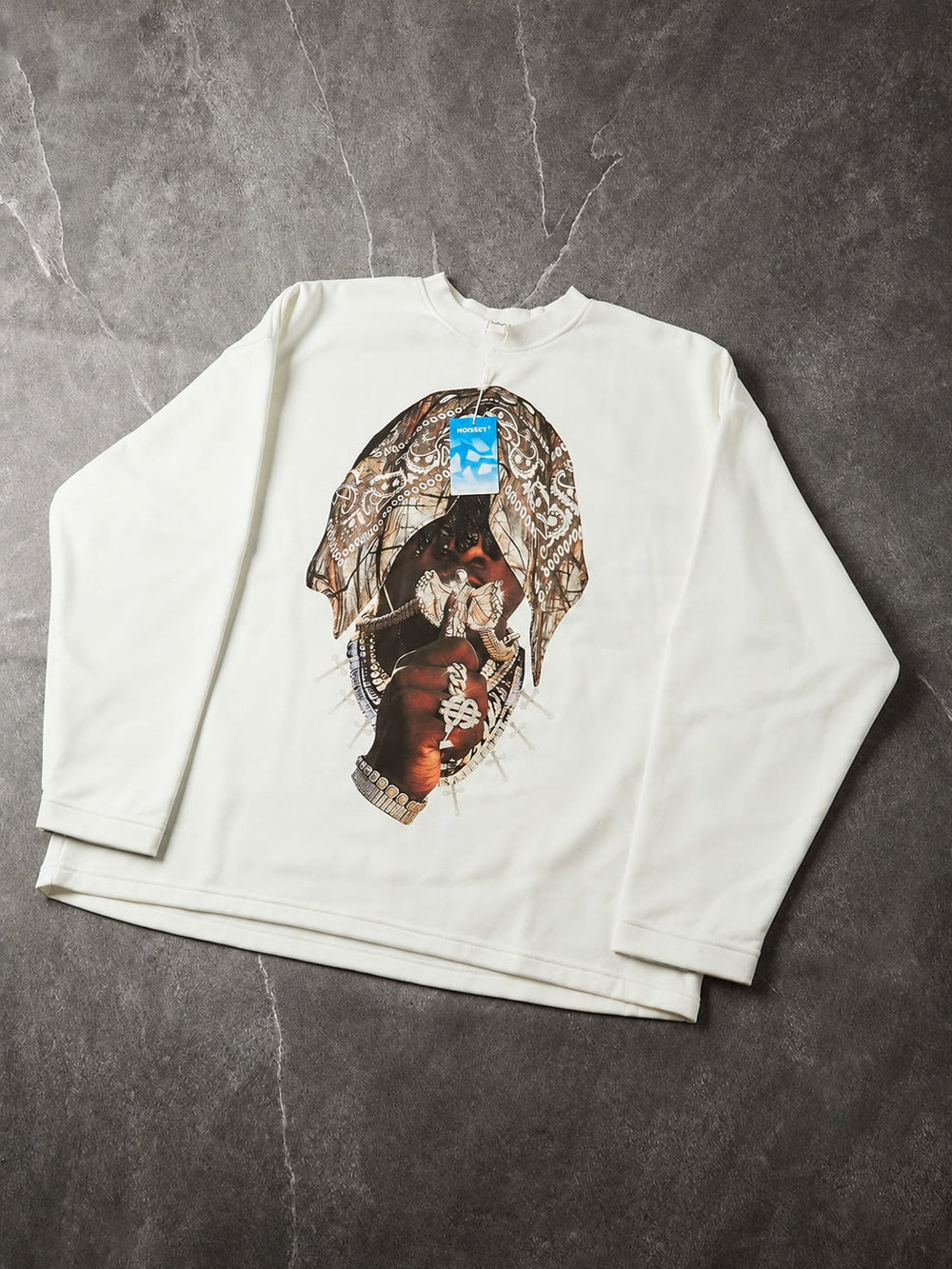 Underground Vibe Kırık Beyaz Unisex Uzun Kollu Tişört
