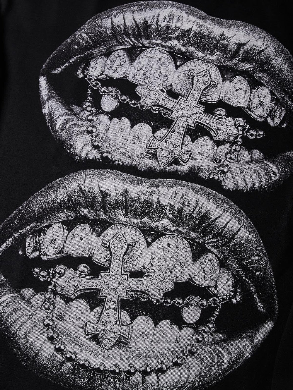 Silver Metallic Lips Unisex Uzun Kollu Tişört