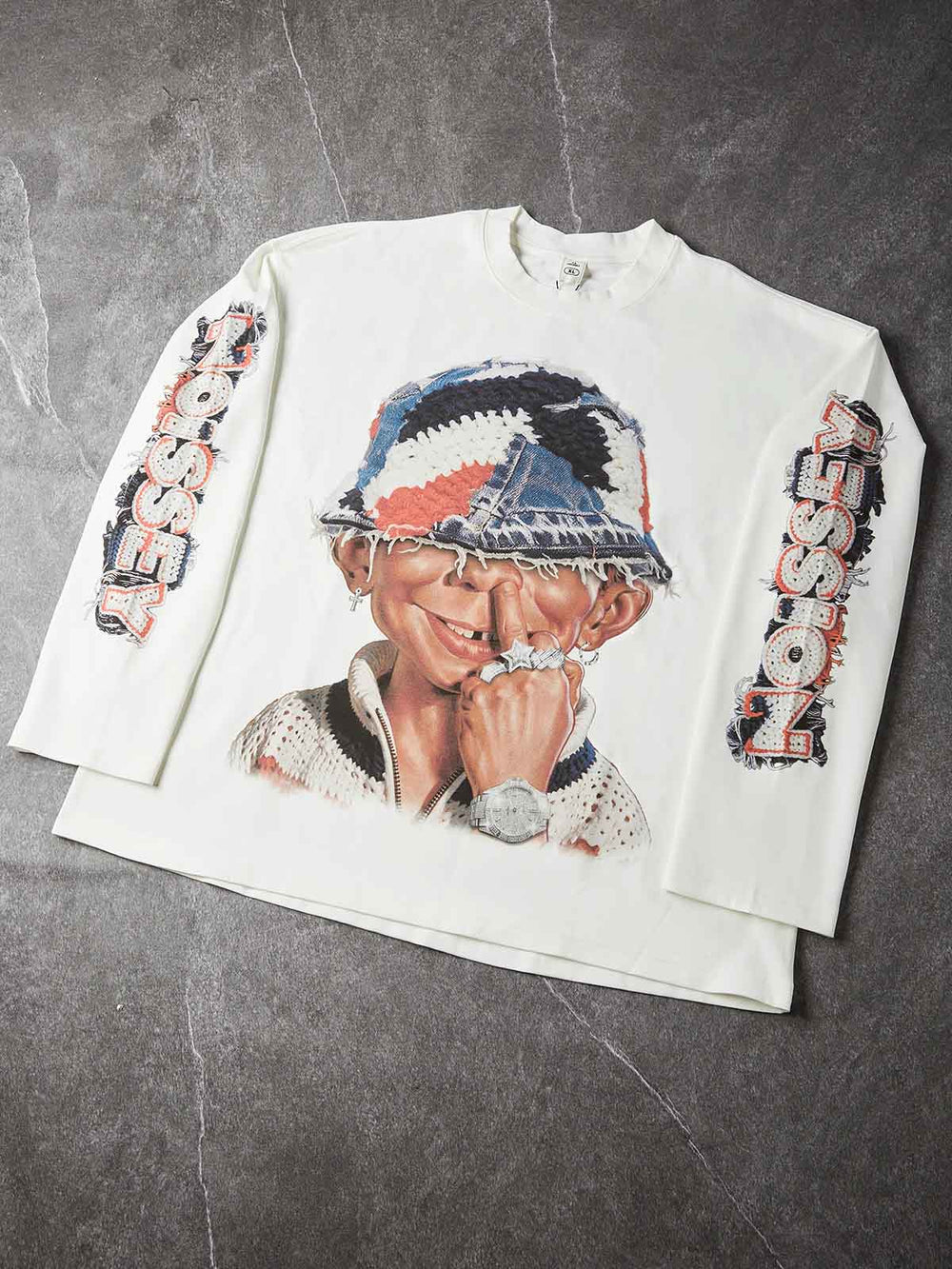 Bad Boy Beyaz Unisex Uzun Kollu Tişört