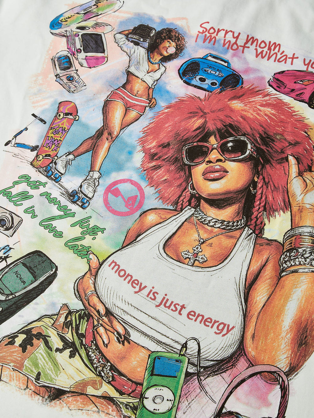 Retro Kadın Portre Unisex Uzun Kollu Tişört