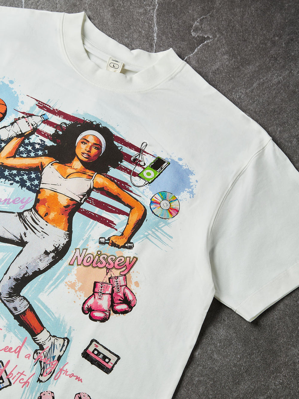 Retro Fitness Kız Beyaz Unisex Tişört