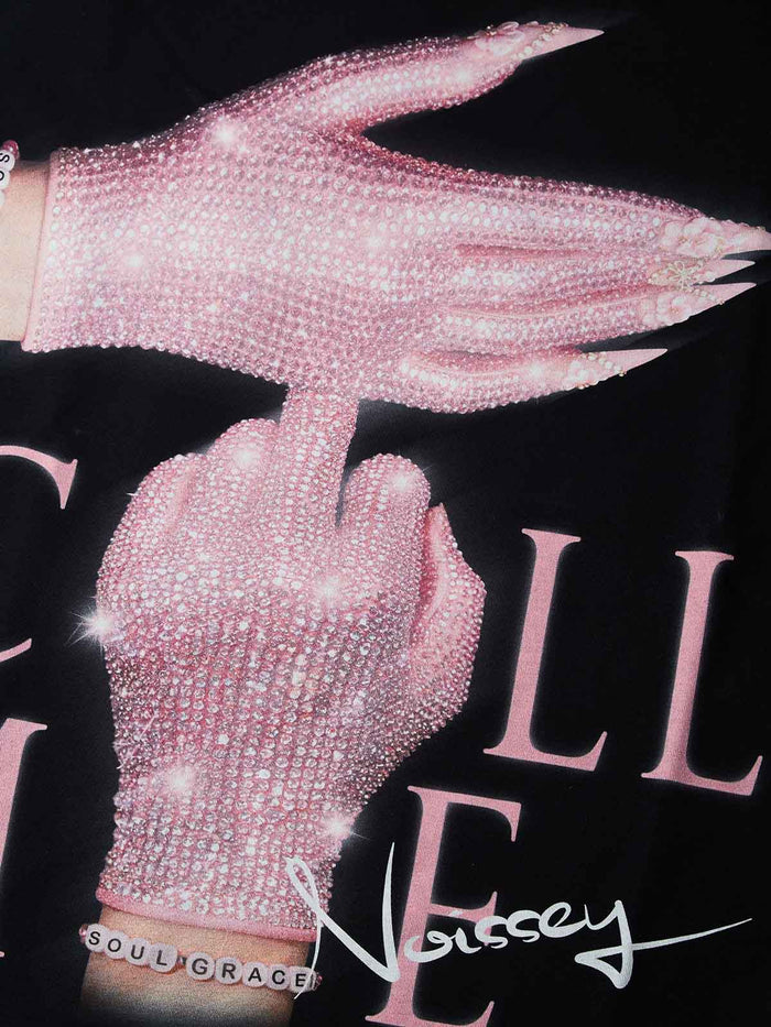 CALL ME Siyah Unisex Tişört