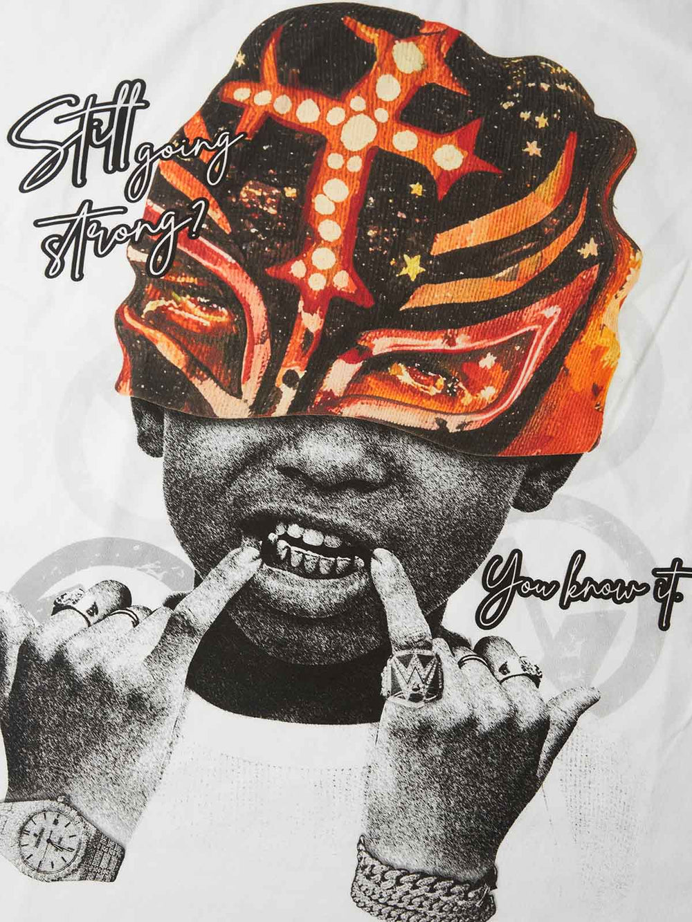Lucha Maskeli Çocuk Beyaz Unisex Tişört