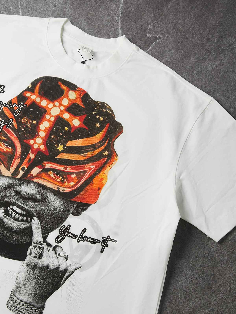 Lucha Maskeli Çocuk Beyaz Unisex Tişört