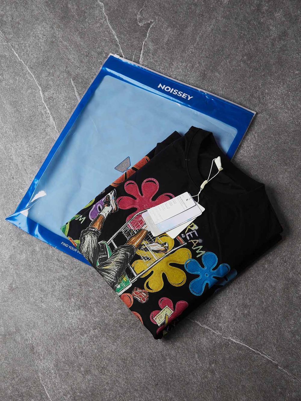 IDREAM Çiçekli Portre Siyah Unisex Uzun Kollu Tişört