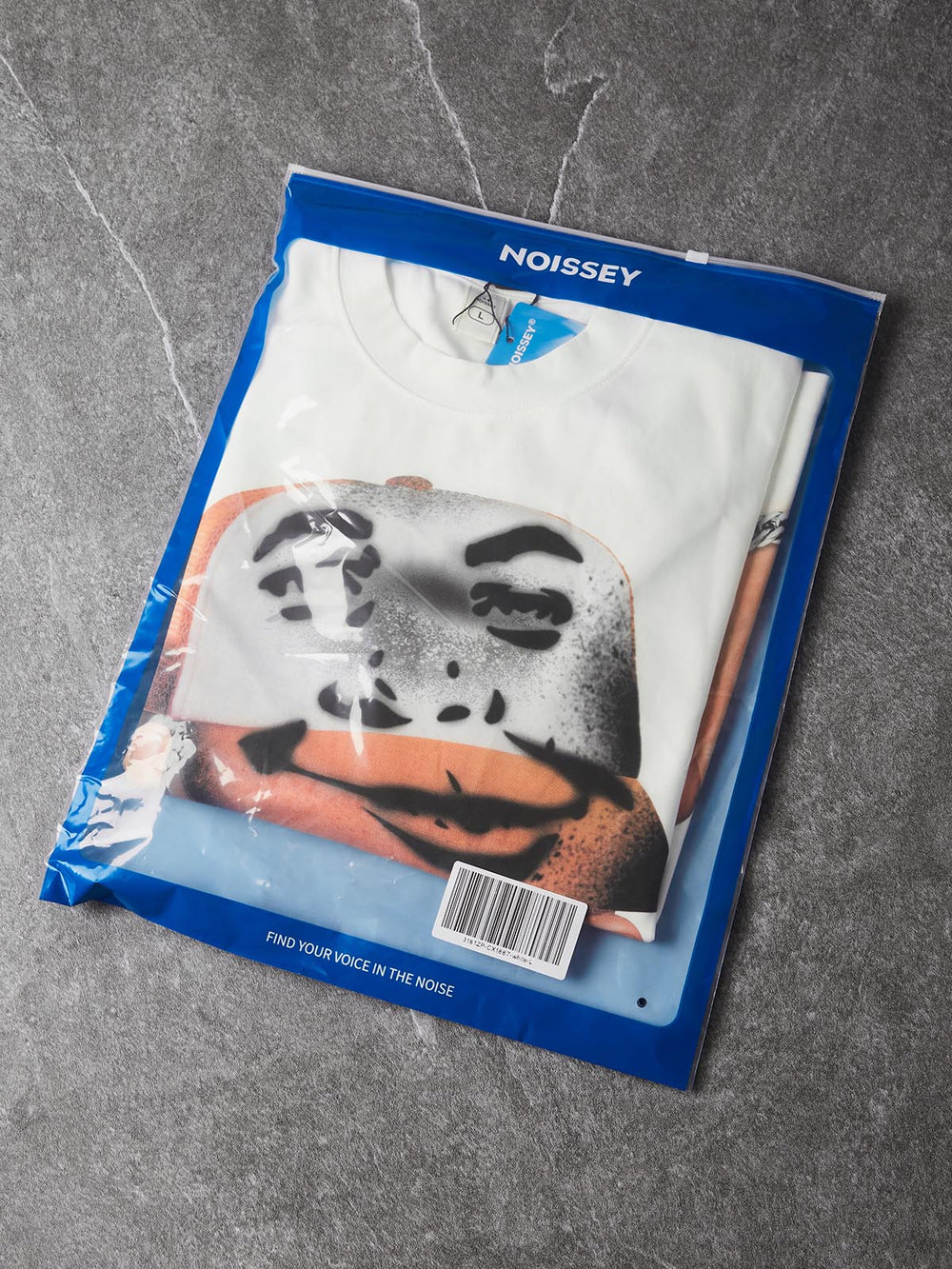 Turuncu Çizgi Karakter Beyaz Unisex Uzun Kollu Tişört