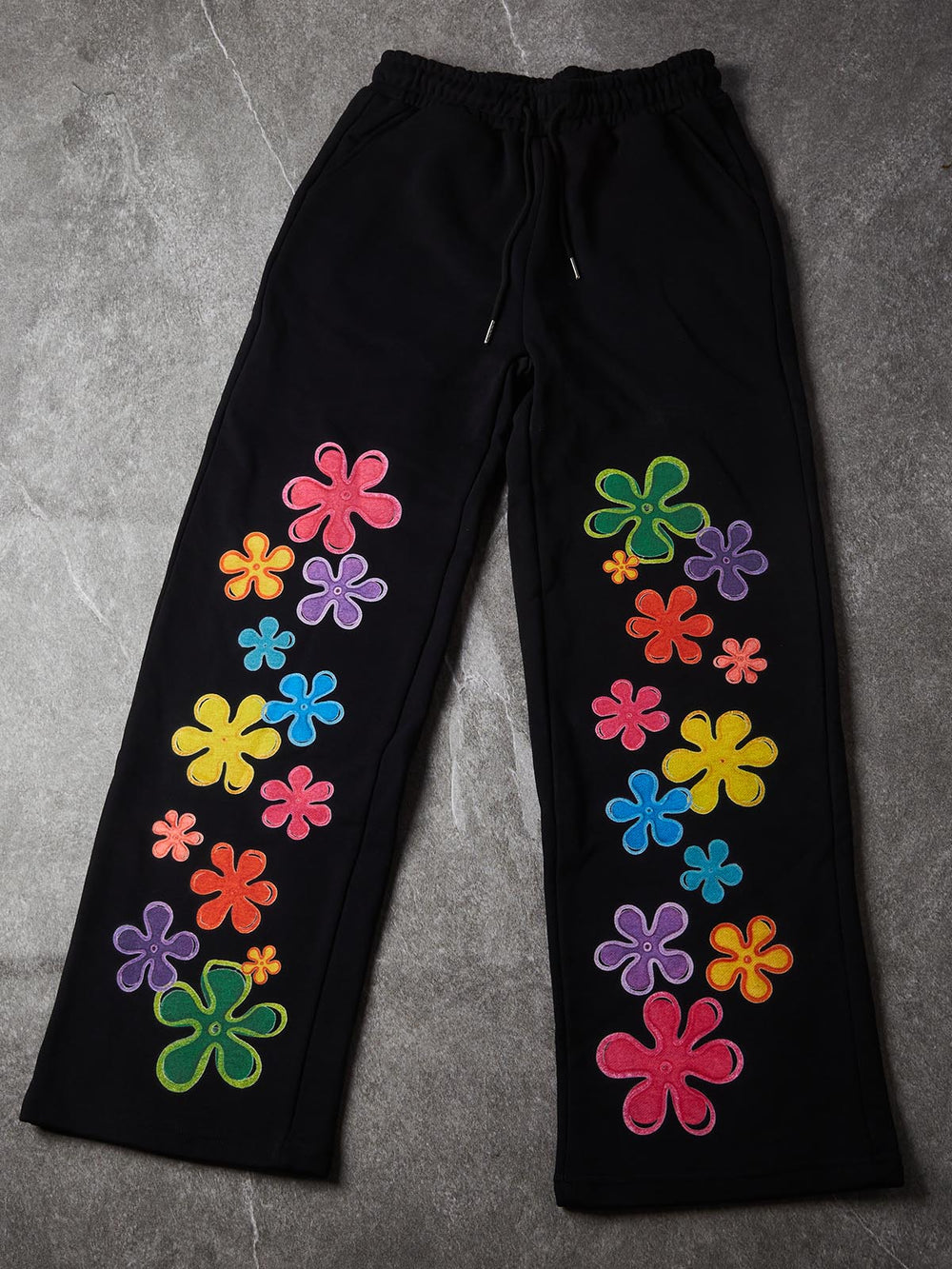 Renkli Çiçekli Grafiti Unisex Pantolon
