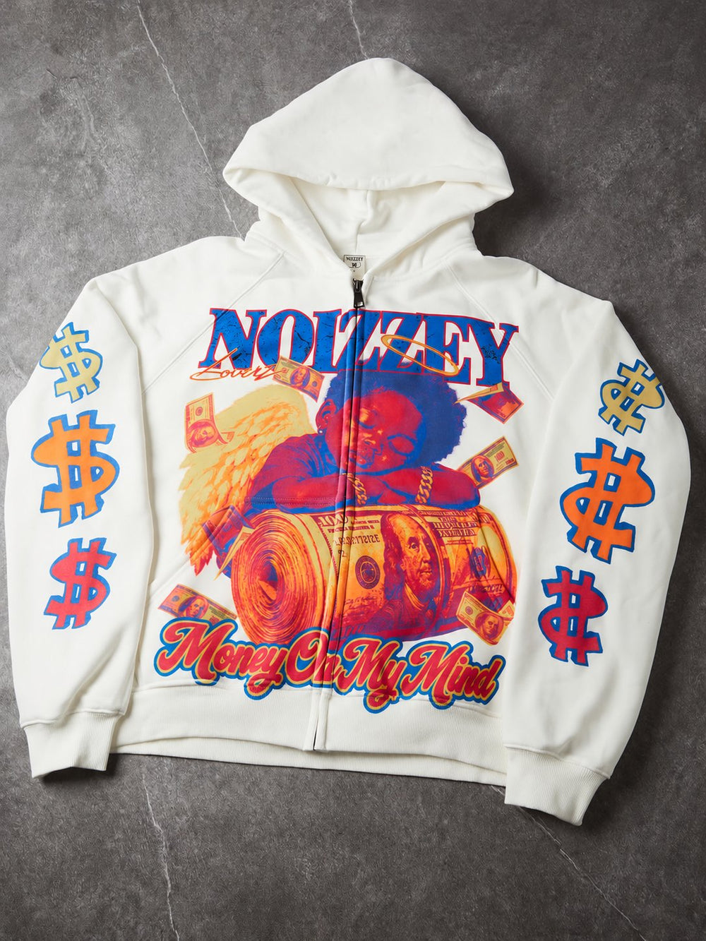 Money On My Mind Siyah Unisex Fermuarlı Sweatshirt
