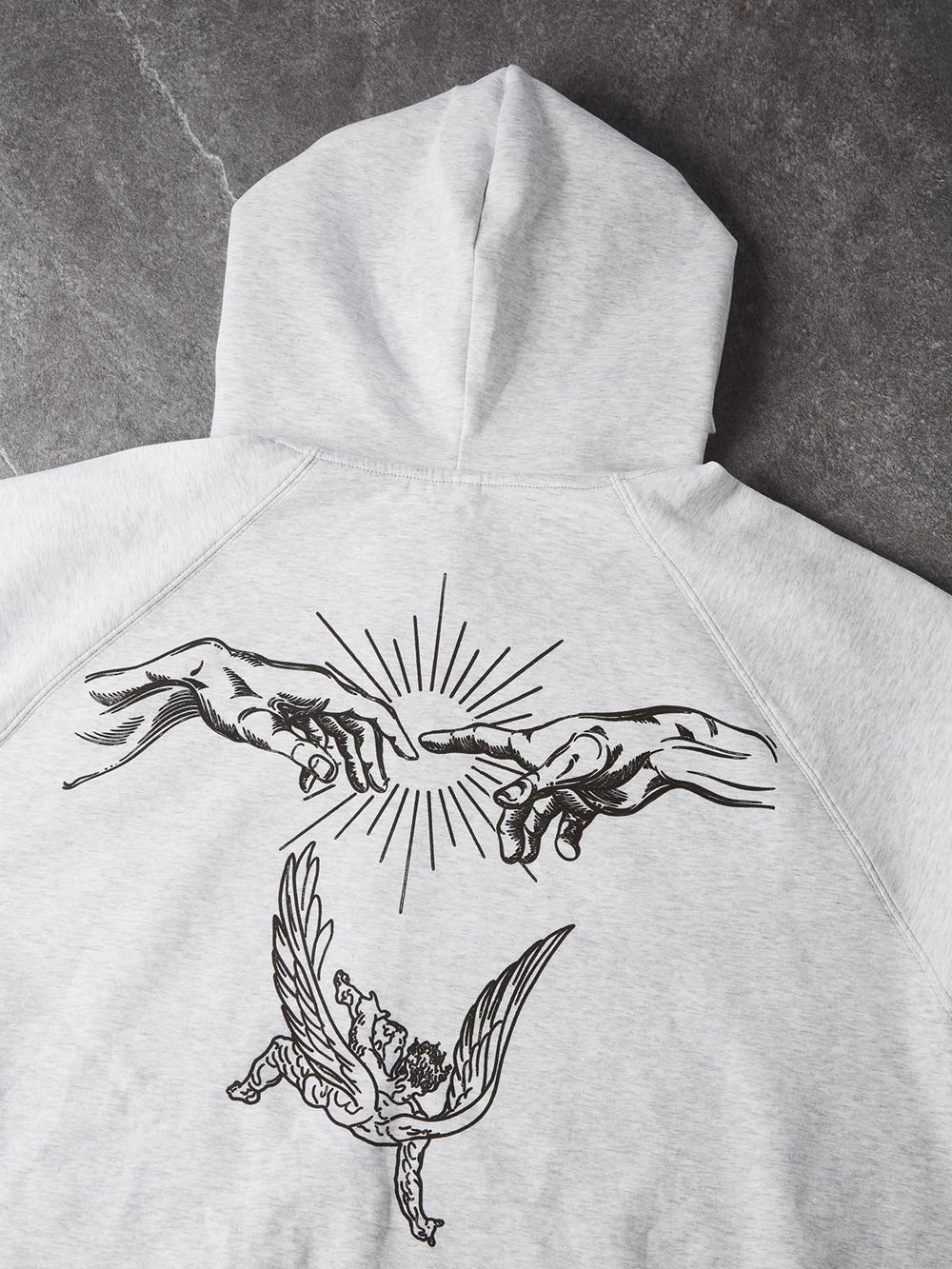 Angel Religion Gri Unisex Fermuarlı Sweatshirt
