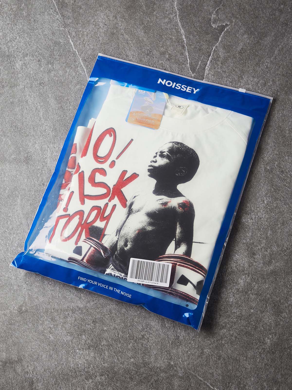 Grafiti Boksör Beyaz Unisex Uzun Kollu Tişört