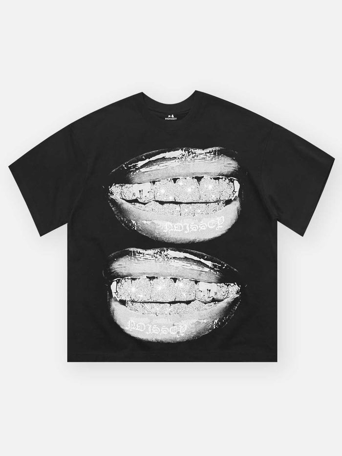 Iced Out 3D Grillz Siyah Unisex Tişört