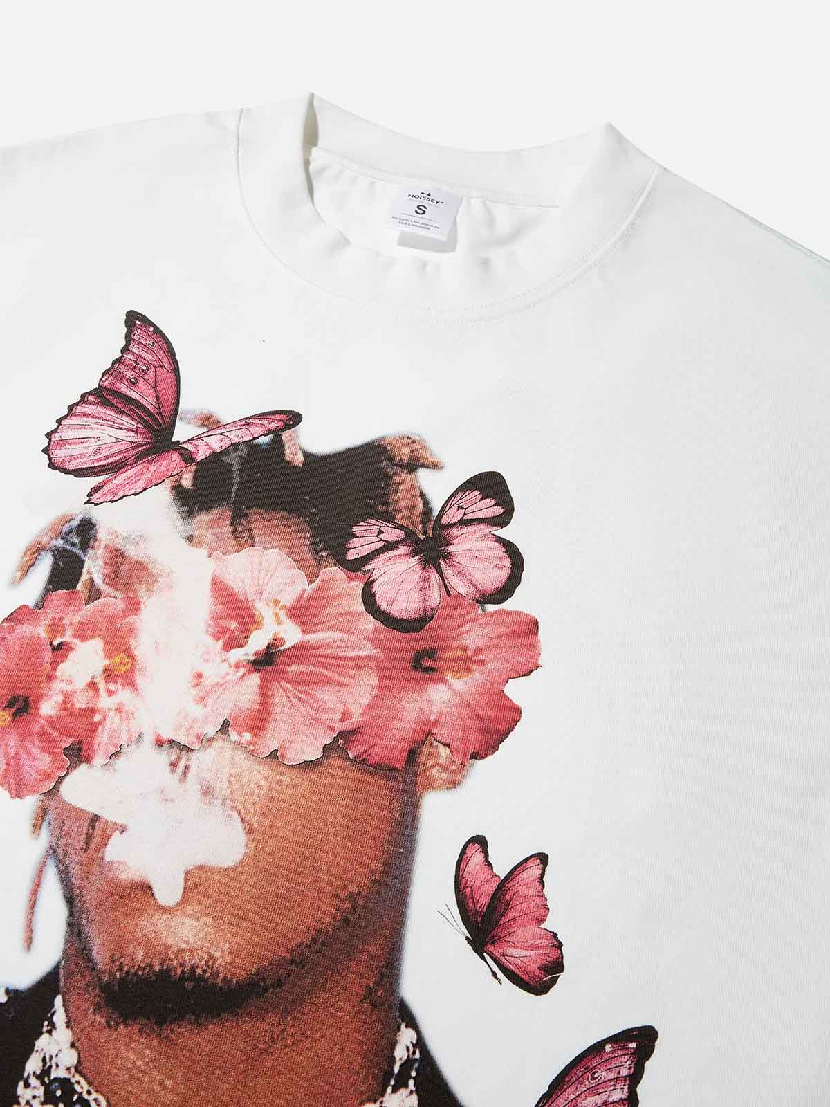Çiçekli Kelebek Çocuk Unisex Tişört