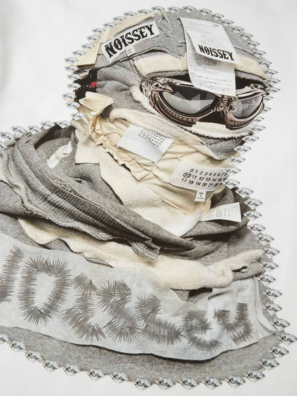Ahşap Maske Kolaj Unisex Uzun Kollu Tişört