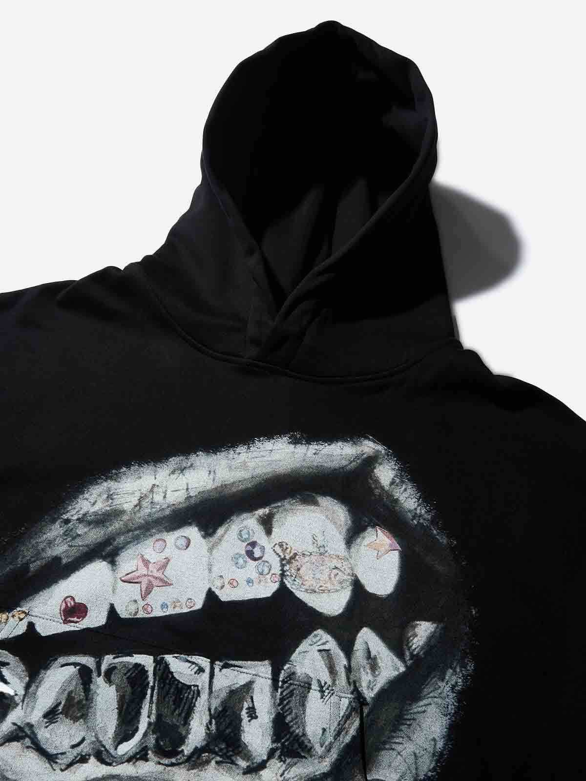 Kalem Çizimi Grillz Unisex Kapüşonlu Sweatshirt