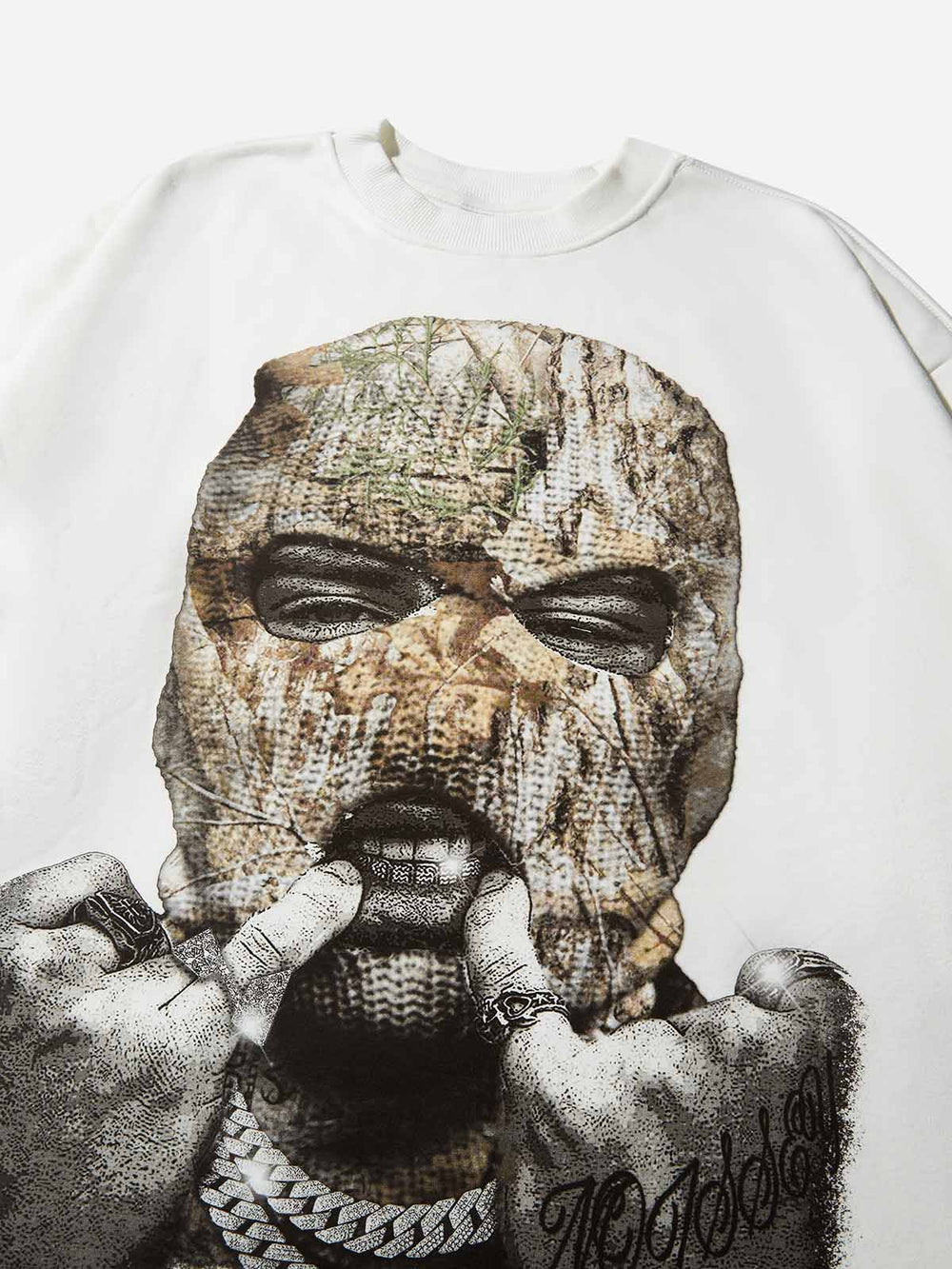 Ahşap Maske Unisex Uzun Kollu Tişört