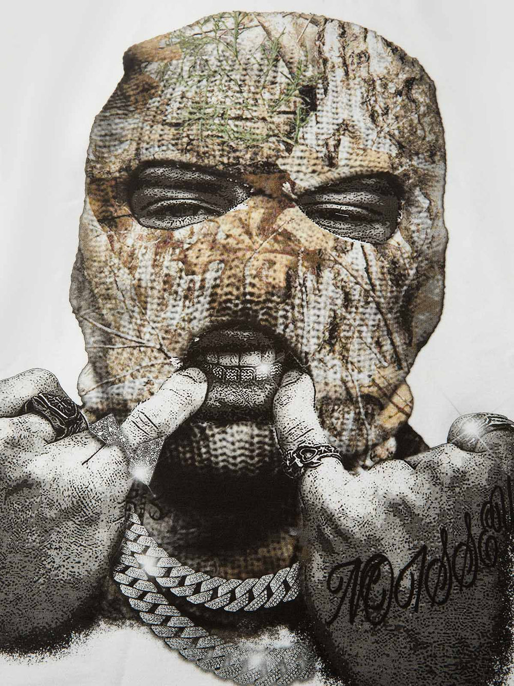 Ahşap Maske Unisex Uzun Kollu Tişört