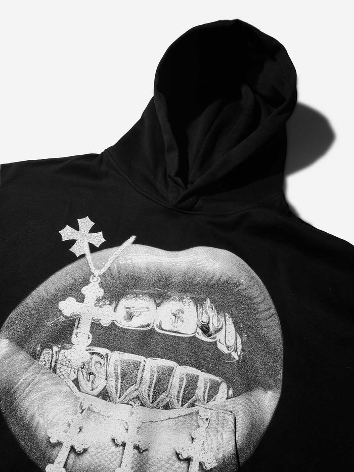 Termal Haç Grillz Unisex Kapüşonlu Sweatshirt