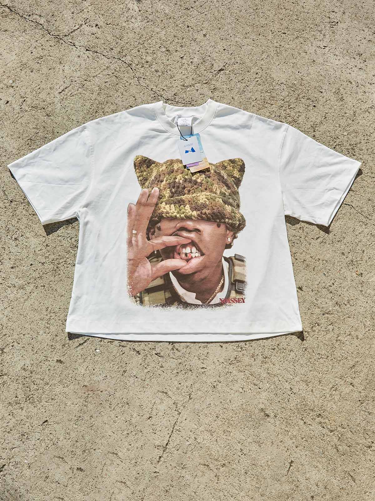 Kamuflaj Kedi Şapka Unisex Tişört