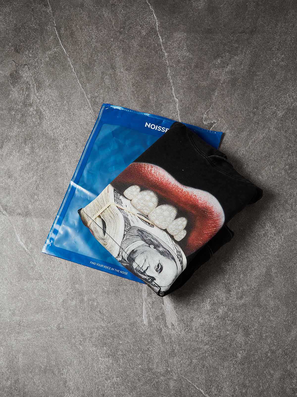 Money Bite Siyah Unisex Kapüşonlu Sweatshirt