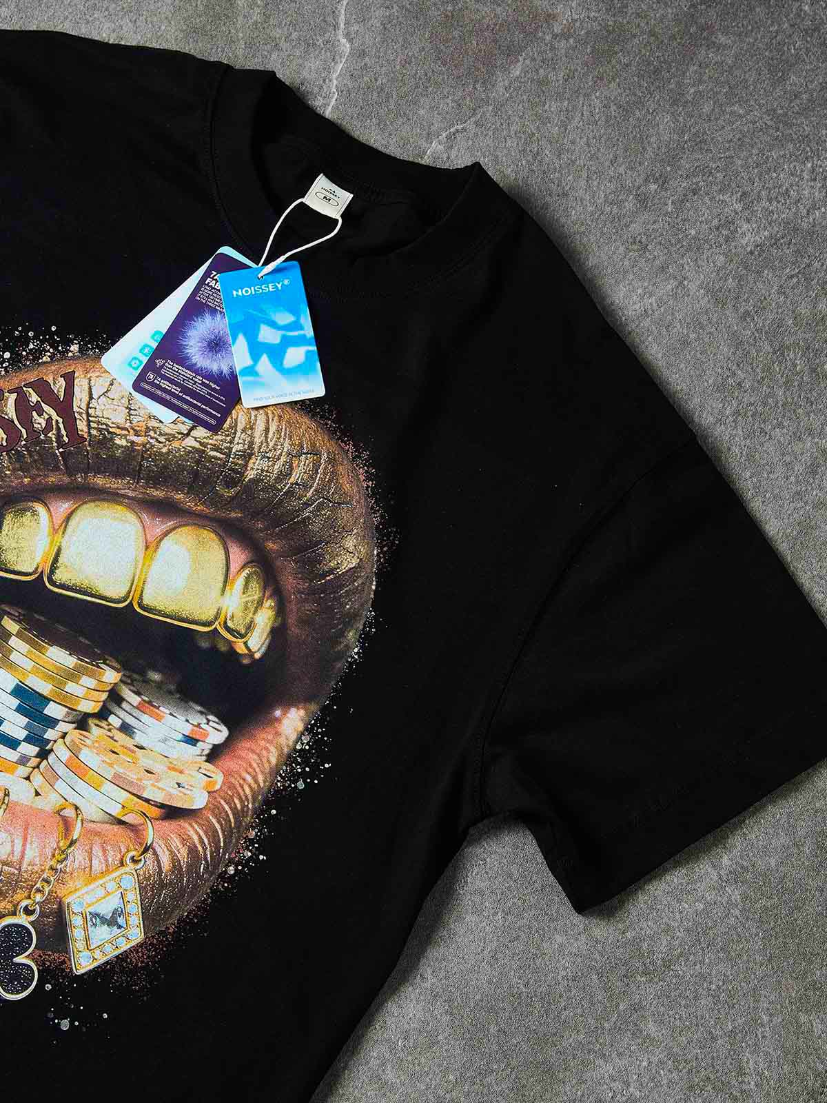 Altın Poker Grillz Siyah Unisex Tişört