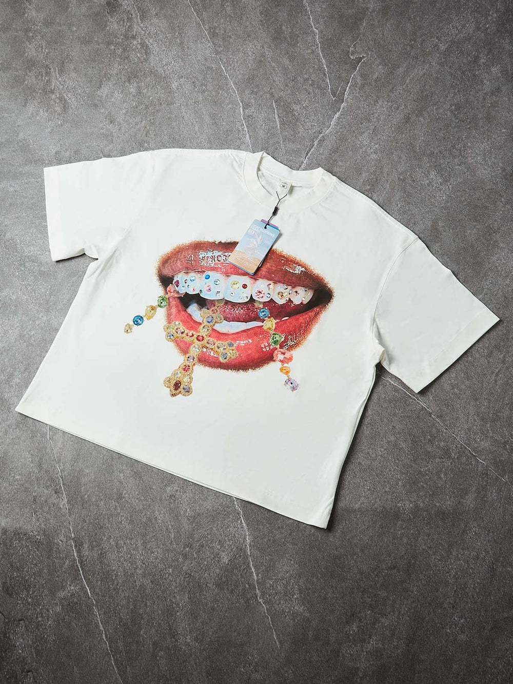 Pırlanta Haç Grillz" nletici Unisex Tişört