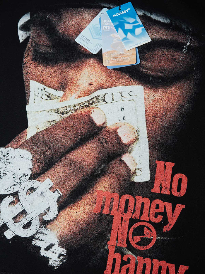 No Money No Happy Oniks Siyah Unisex Tişört
